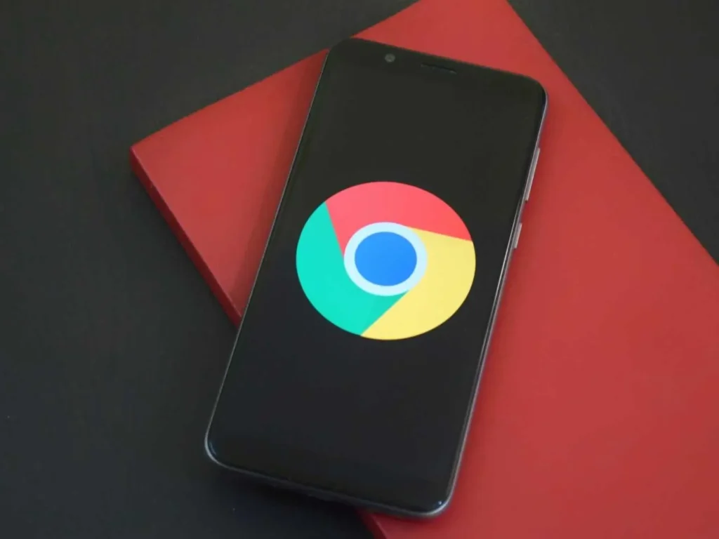 Un movil en la pagina de google